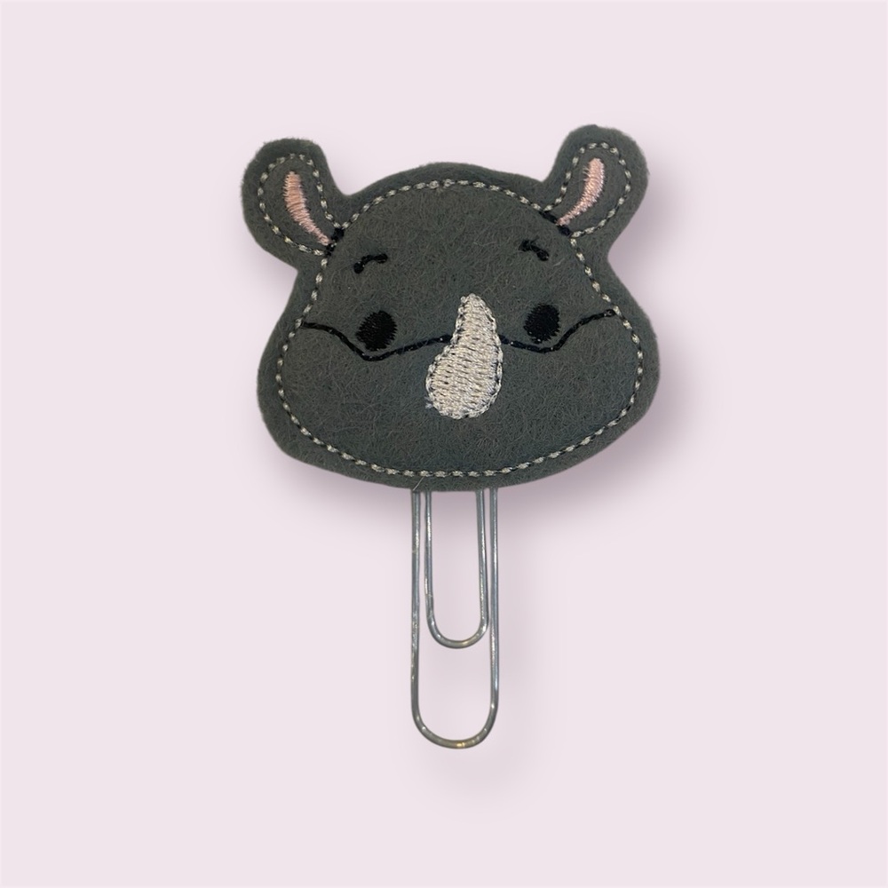 Rhino Felt Paperclip Bookmark/Planner clip